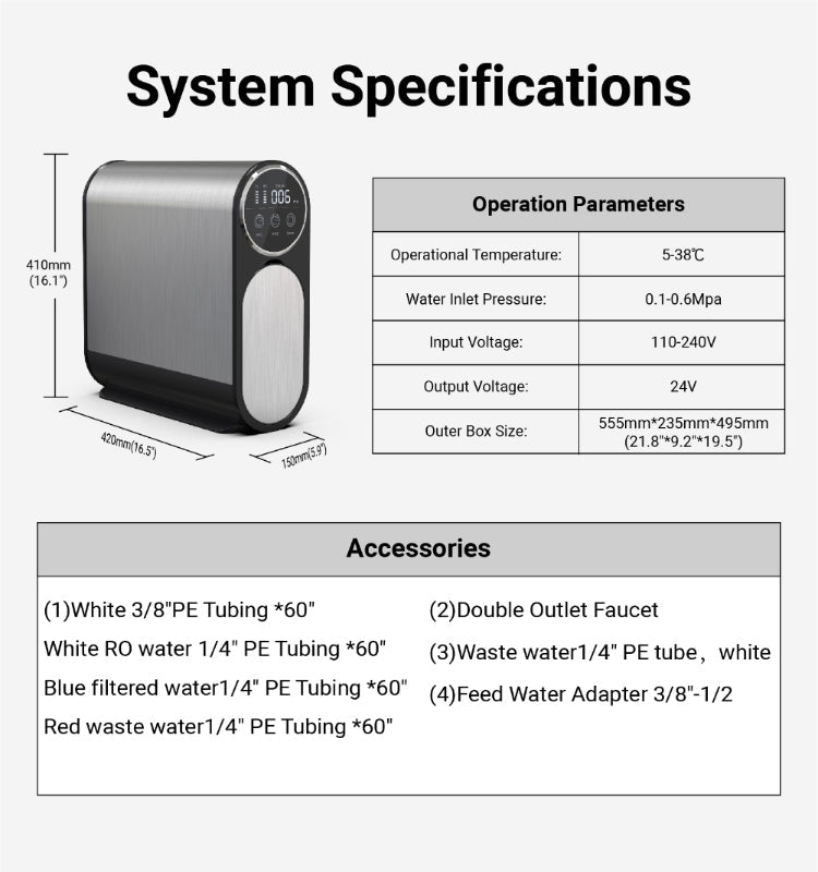 UltraPure Compact Tankless Under-Sink RO Water Filtration System